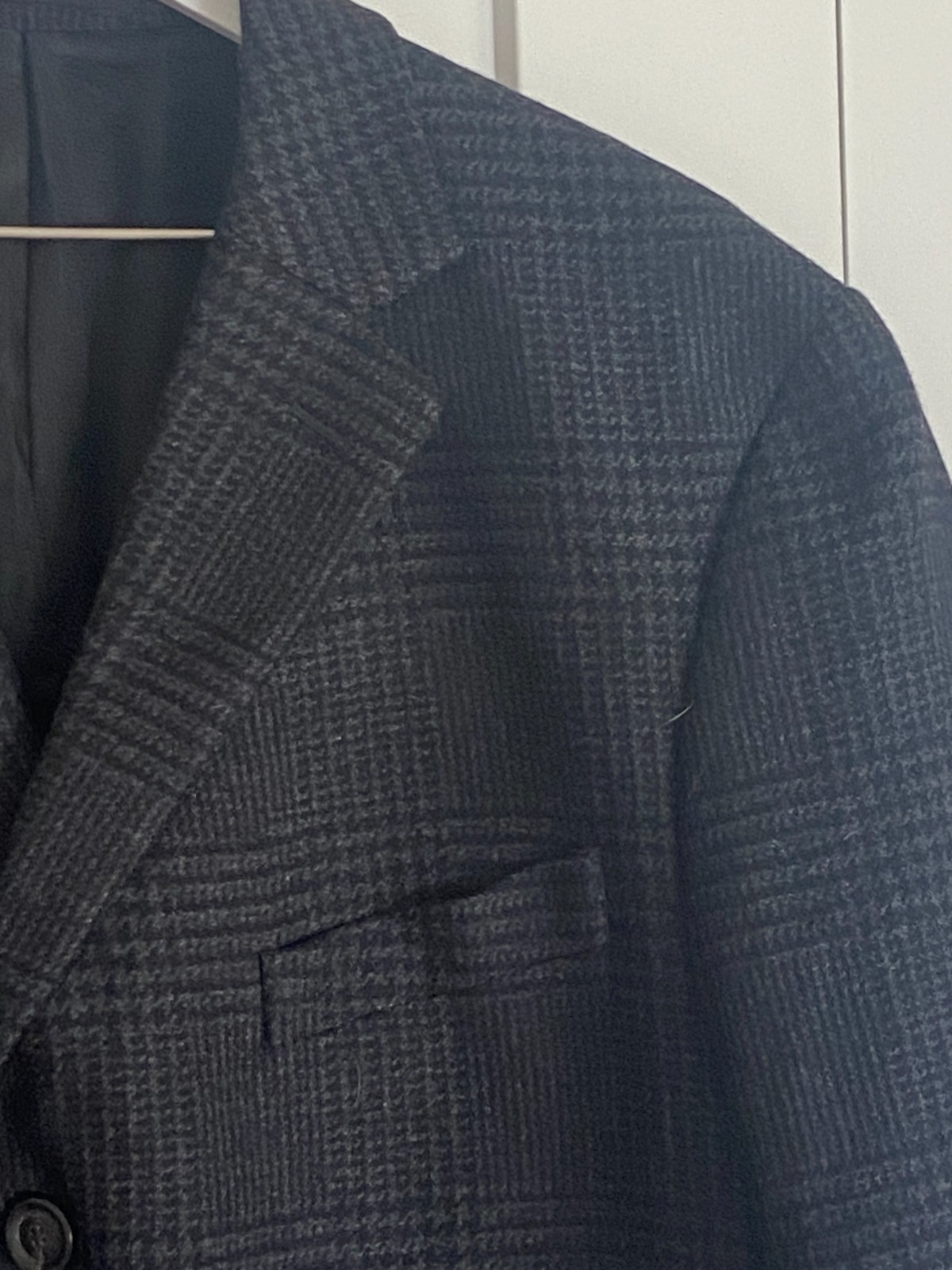 NWT JACK VICTOR Henry Glen Plaid Pattern Wool Single-Breasted Overcoat 44R