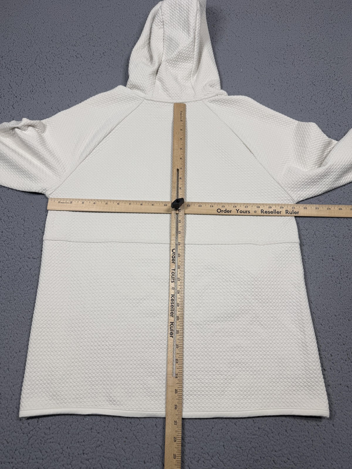 NWT FLX Premium Hoodie Mens Medium White Stretch Pullover Zip Pockets Sahara WND