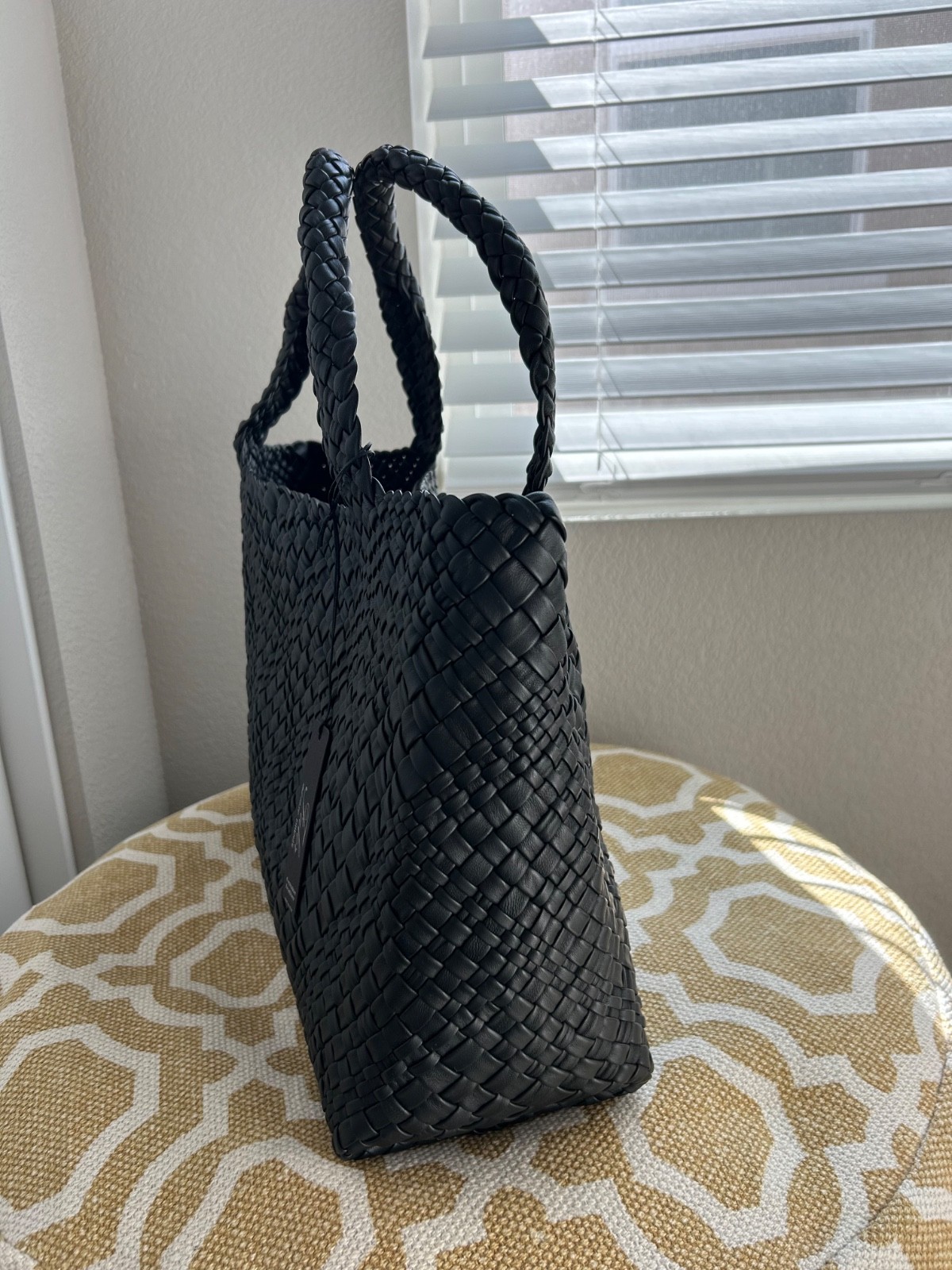 FALOR Firenze Woven Leather Large Hand Made Tote Bag w/ built in Pouch NWT