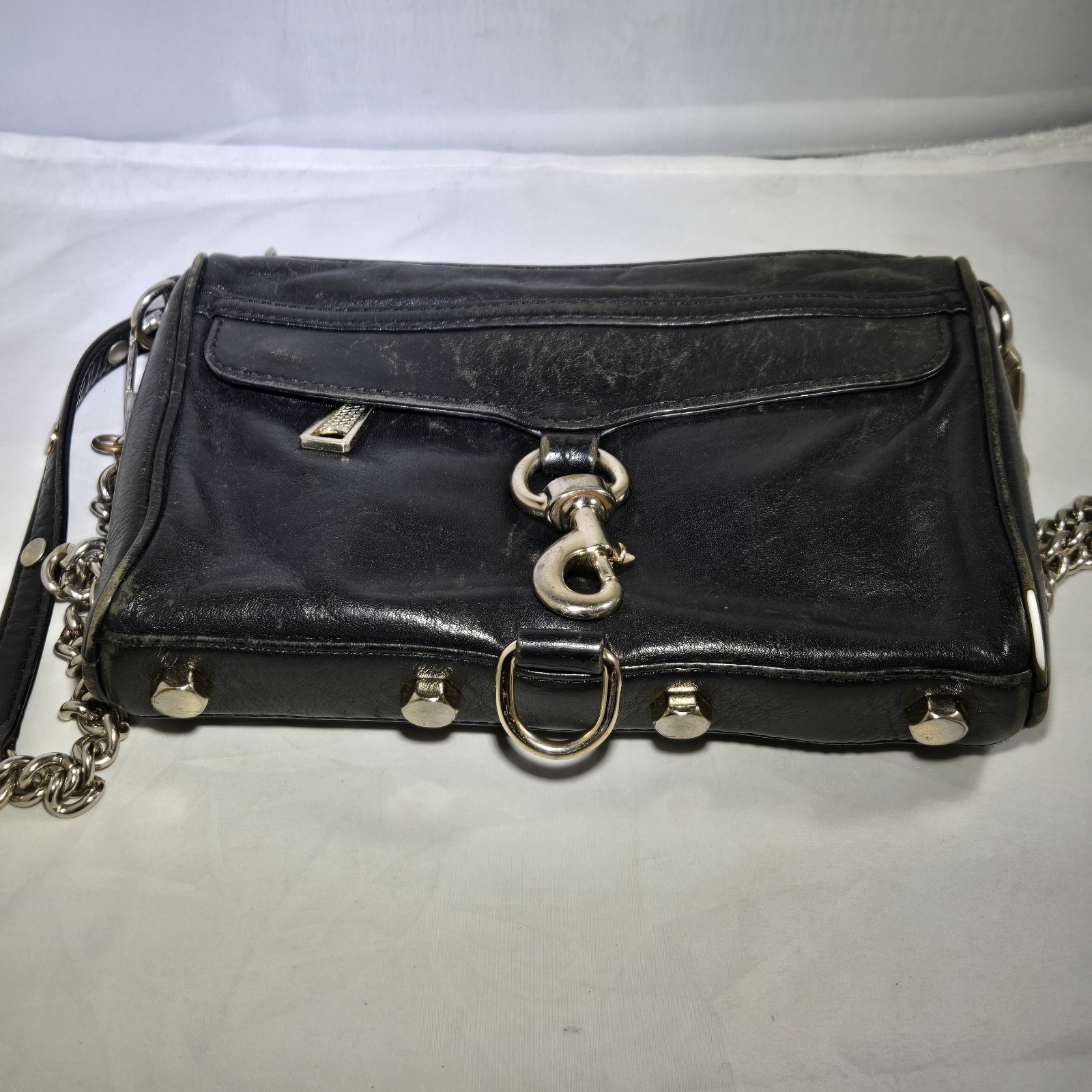 REBECCA MINKOFF Classic M.A.C. Black Leather Small East West Crossbody Bag