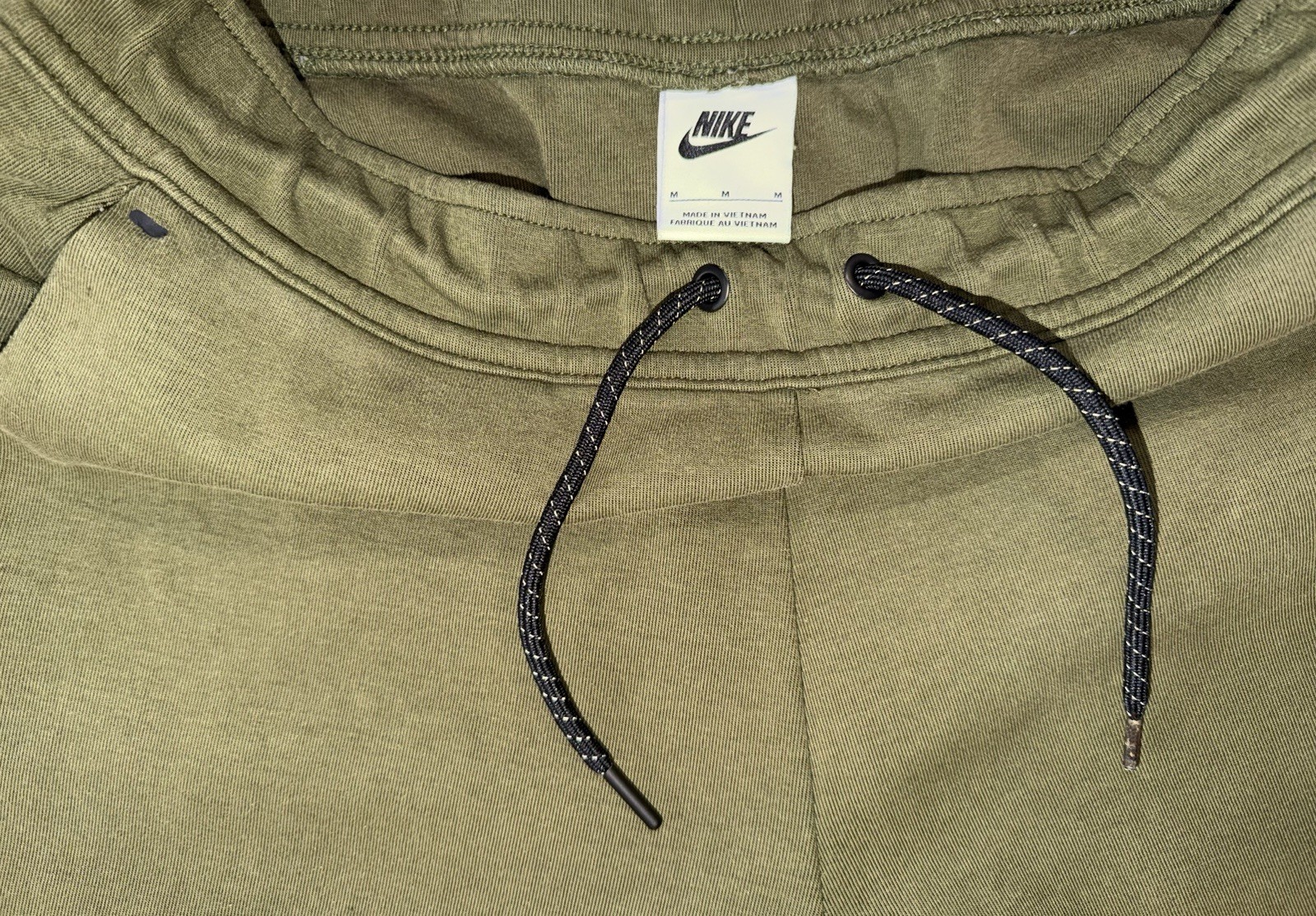 🔥Nike Green Cotton Knit Jogger Pants Men’s M Drawstring Waist Zip Pocket🔥