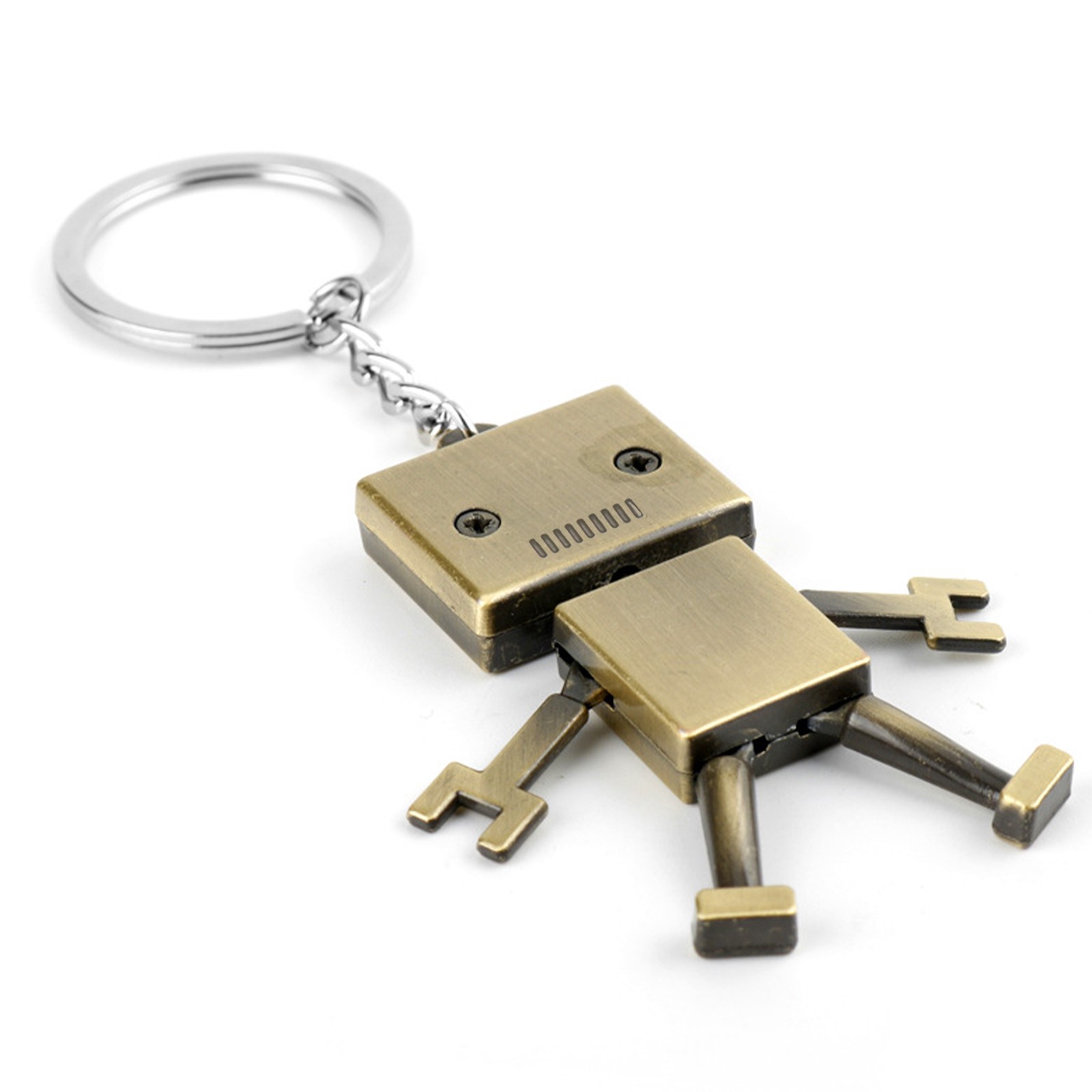 1*Cute Movable Metal Robot Keychain Keyring Key Chain Ring Bag Purse Pendant A