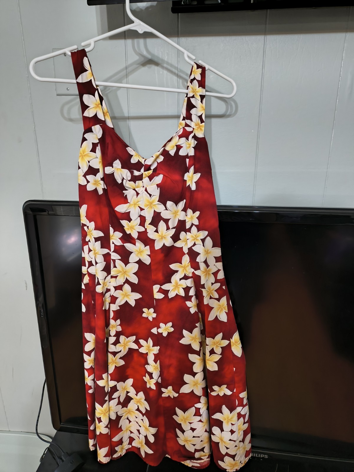 Royal Creations Hawaiian Floral Midi Sundress V-Neck Sleeveless M Rayon