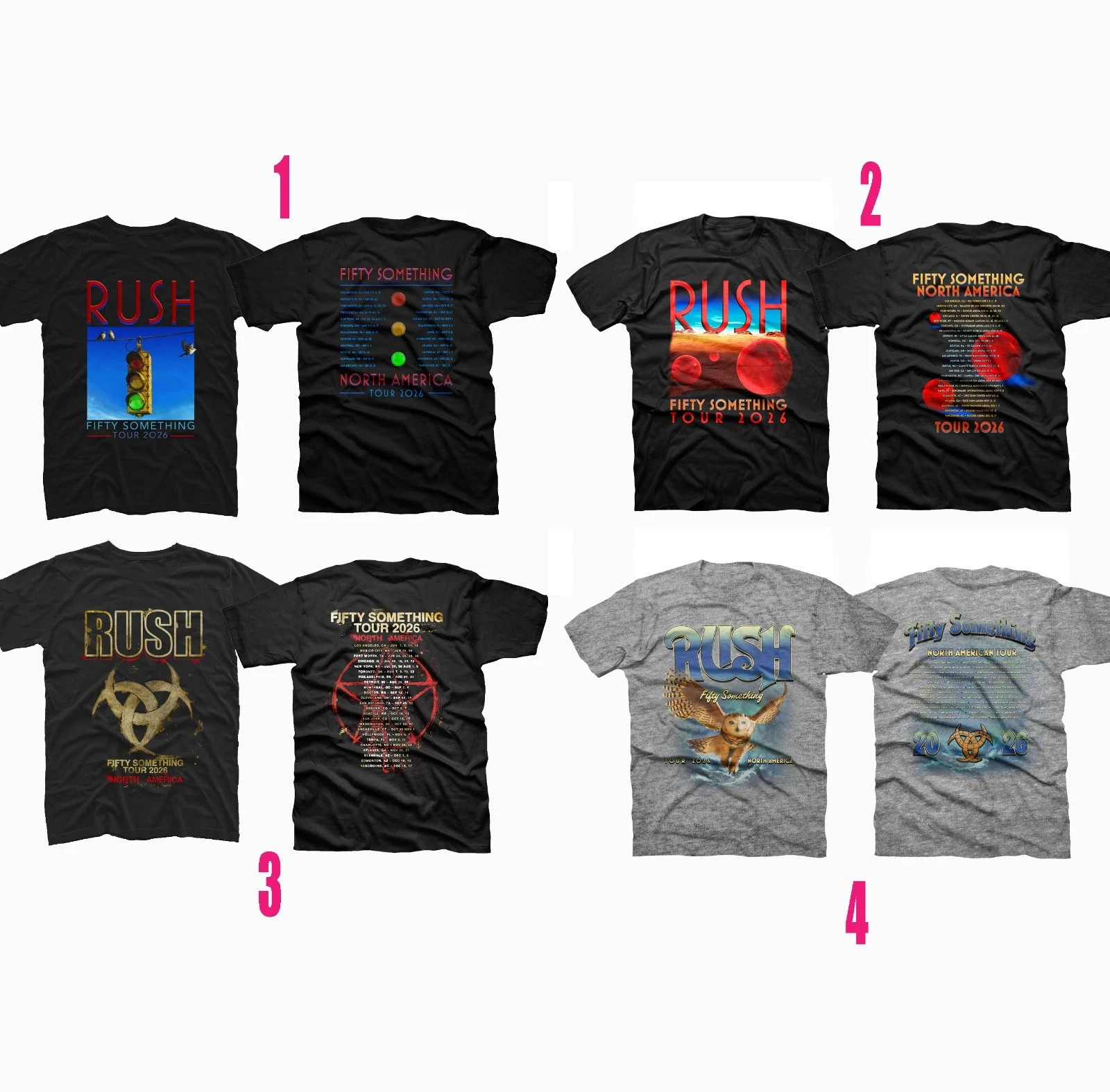RUSH Band Fifty Something North American Tour 2026 T Shirt Reprint