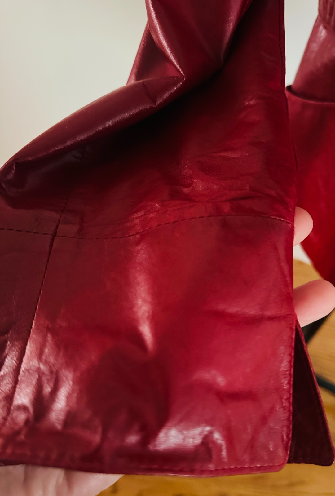 Lafayette 148 NY Burgundy Stylish Lambskin Collared Leather Jacket Zip 8