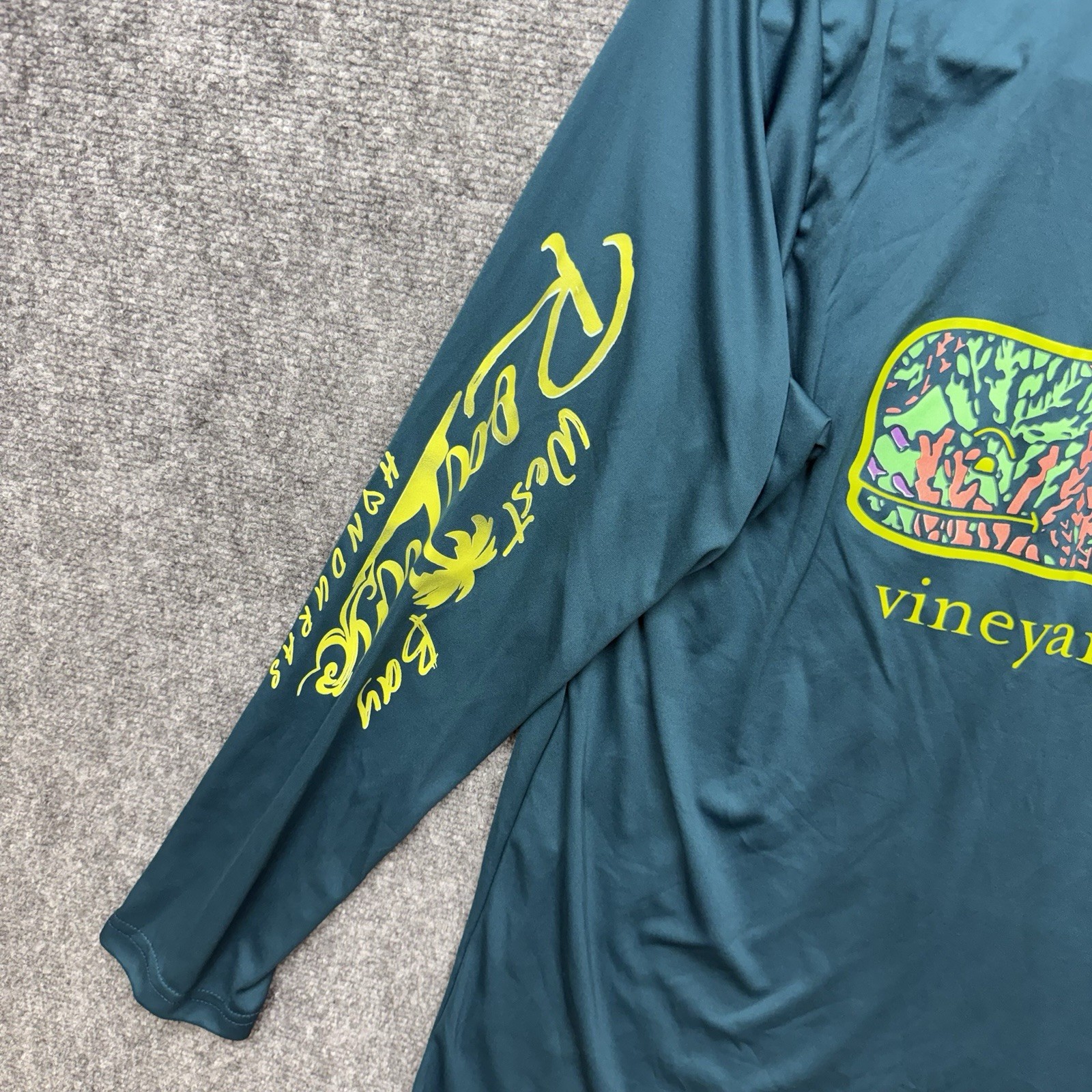 Vineyard Vines Shirt teal Roatan Honduras West Bay Graphic men’s size XL