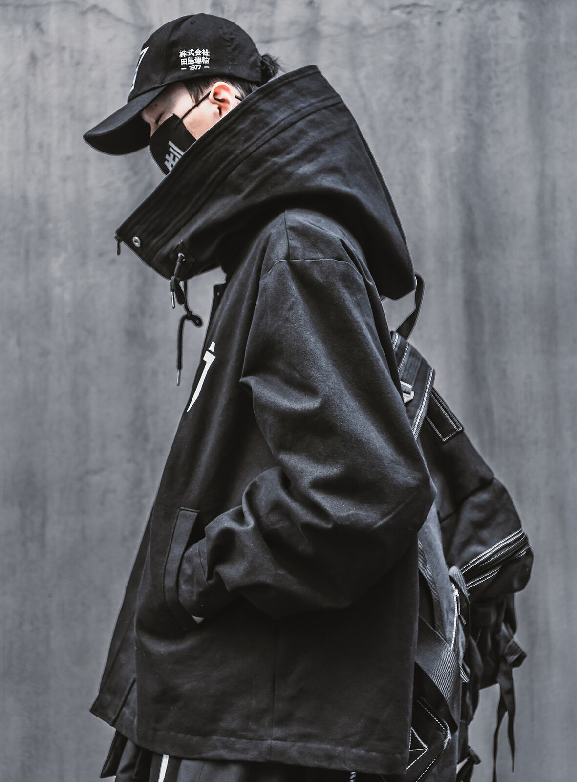 Niepce i-Tech Techwear Jacket Urban Streetwear Asian Hip Hop Funnel Hoodie