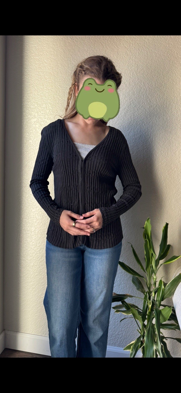 Alfani Petite ribbed V-neck cardigan sweater Size Small