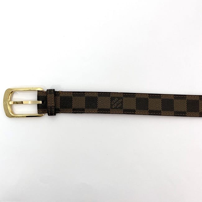 Pre-owned Louis Vuitton Santur Ellipse Belt, Brown Damier Ebene, M6995, 82cm,