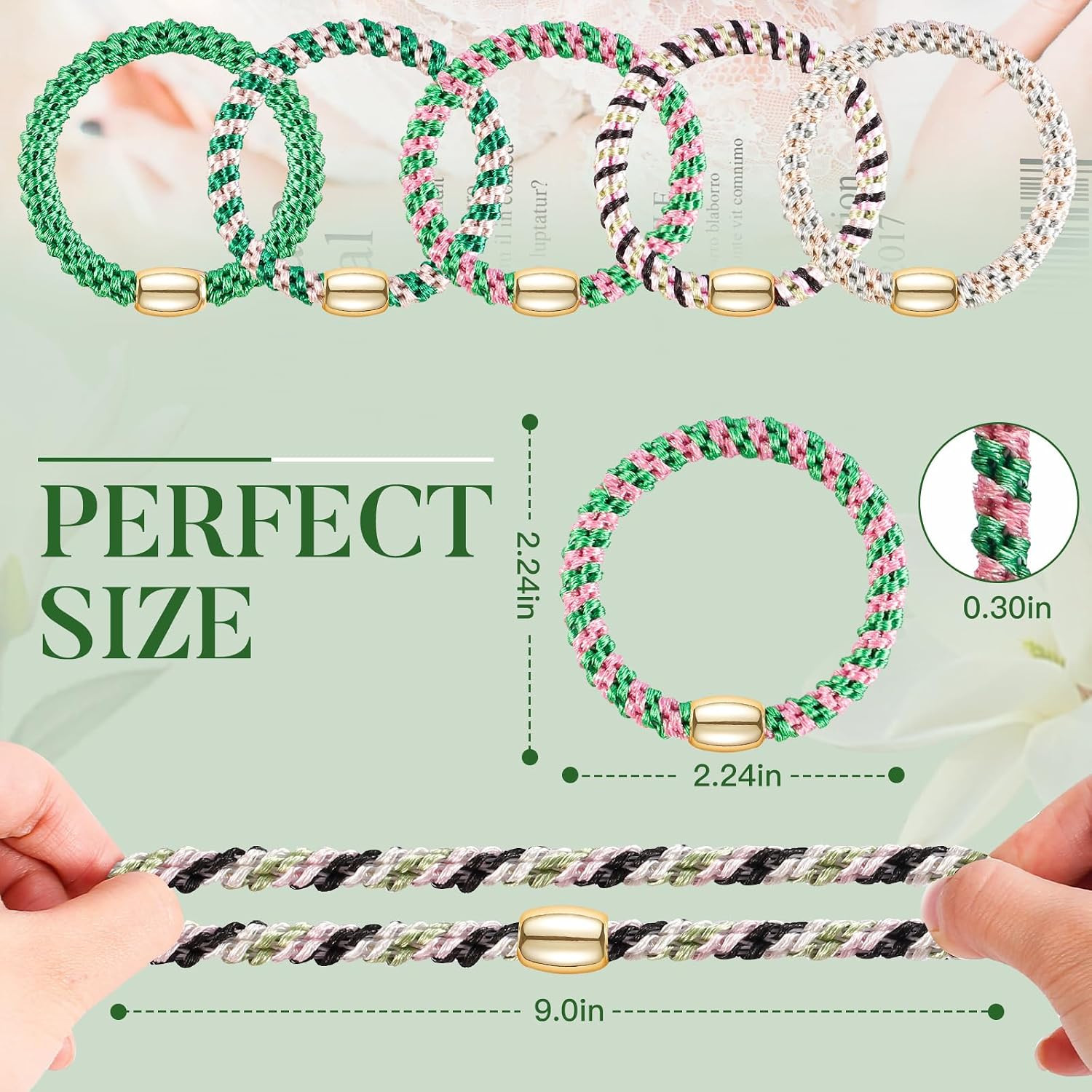 Hair Ties No Damage – 10PCS Ponytail Holders – 1 Count (Pack of 10) 13.Green