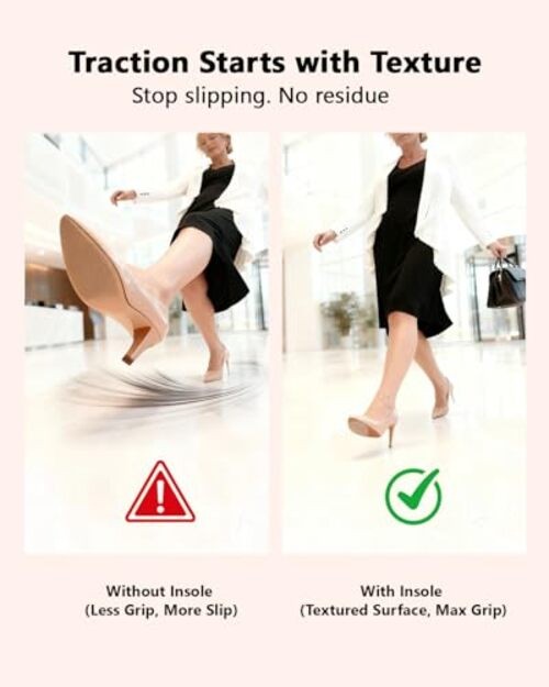 5 Pairs (10 Pads) Clear Non Slip Shoe Pads, Shoe Grips on Bottom of Shoes,