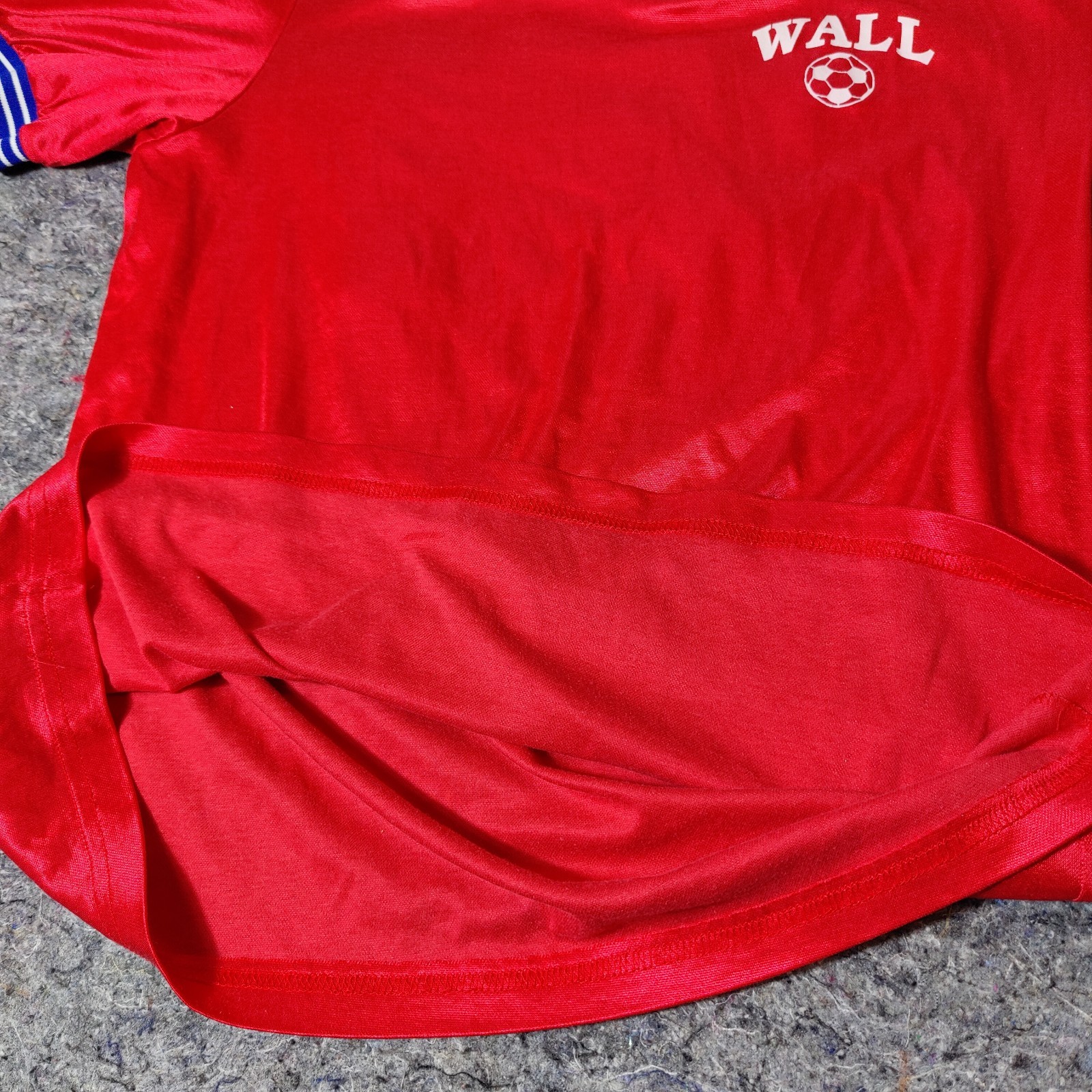 Vintage Satin Soccer Jersey Size XL Red #27 Ringer Silky Shiny Collared 90s