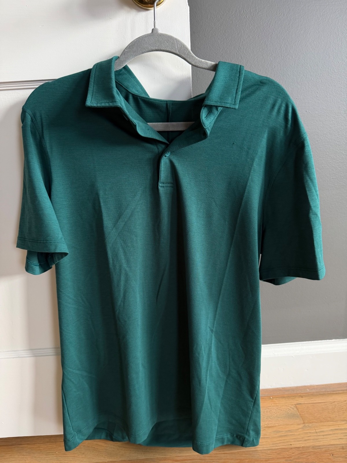 Lululemon Shirt Mens Large Green Evolution Performance Golf Polo