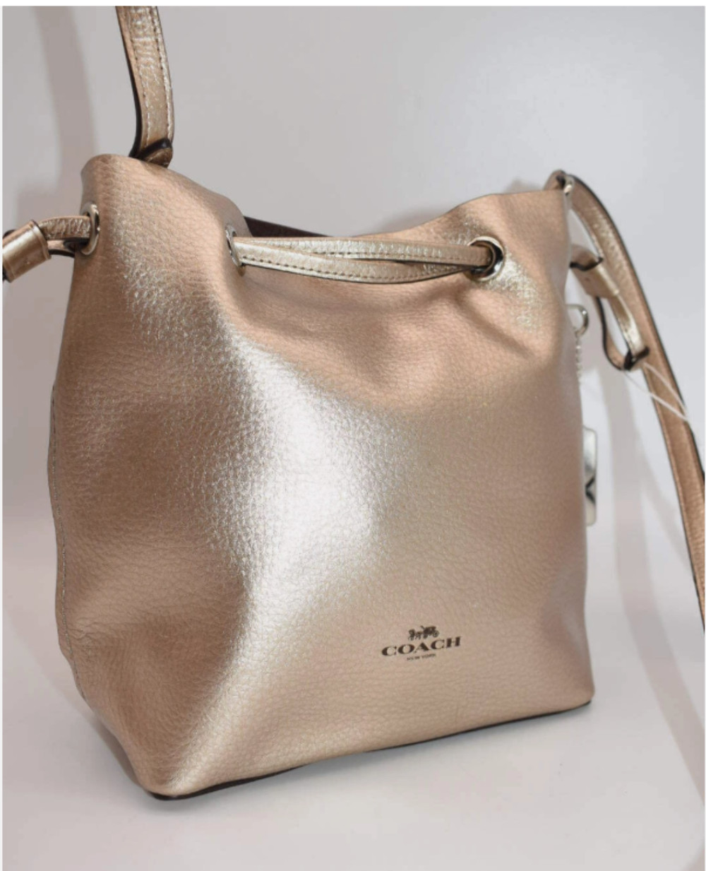 Coach Derby Metallic Leather Crossbody Bag in Rose
