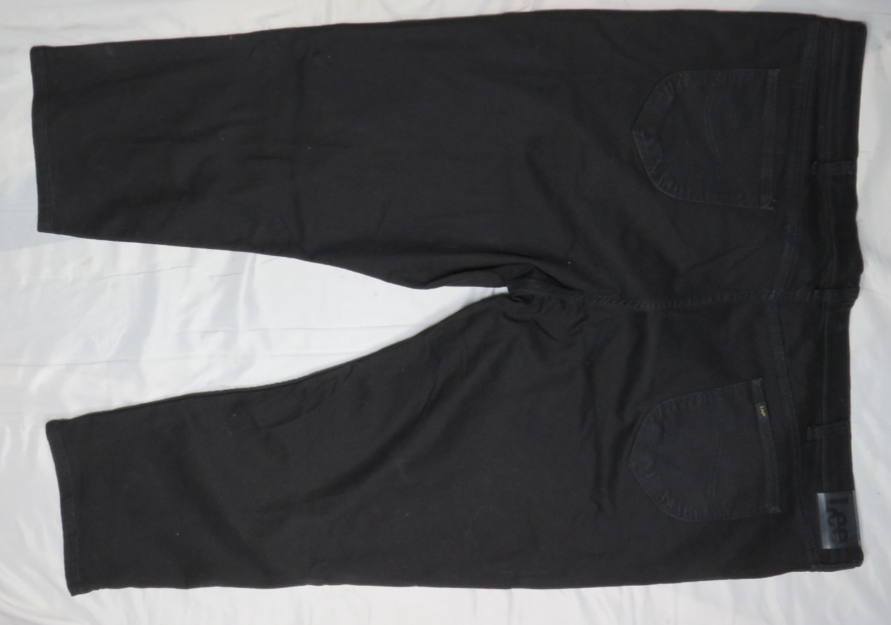 LEE MEN OVERDYE BLACK JEANS 58×28 REGULAR FIT STRAIGHT STRETCH DENIM NEW NWT