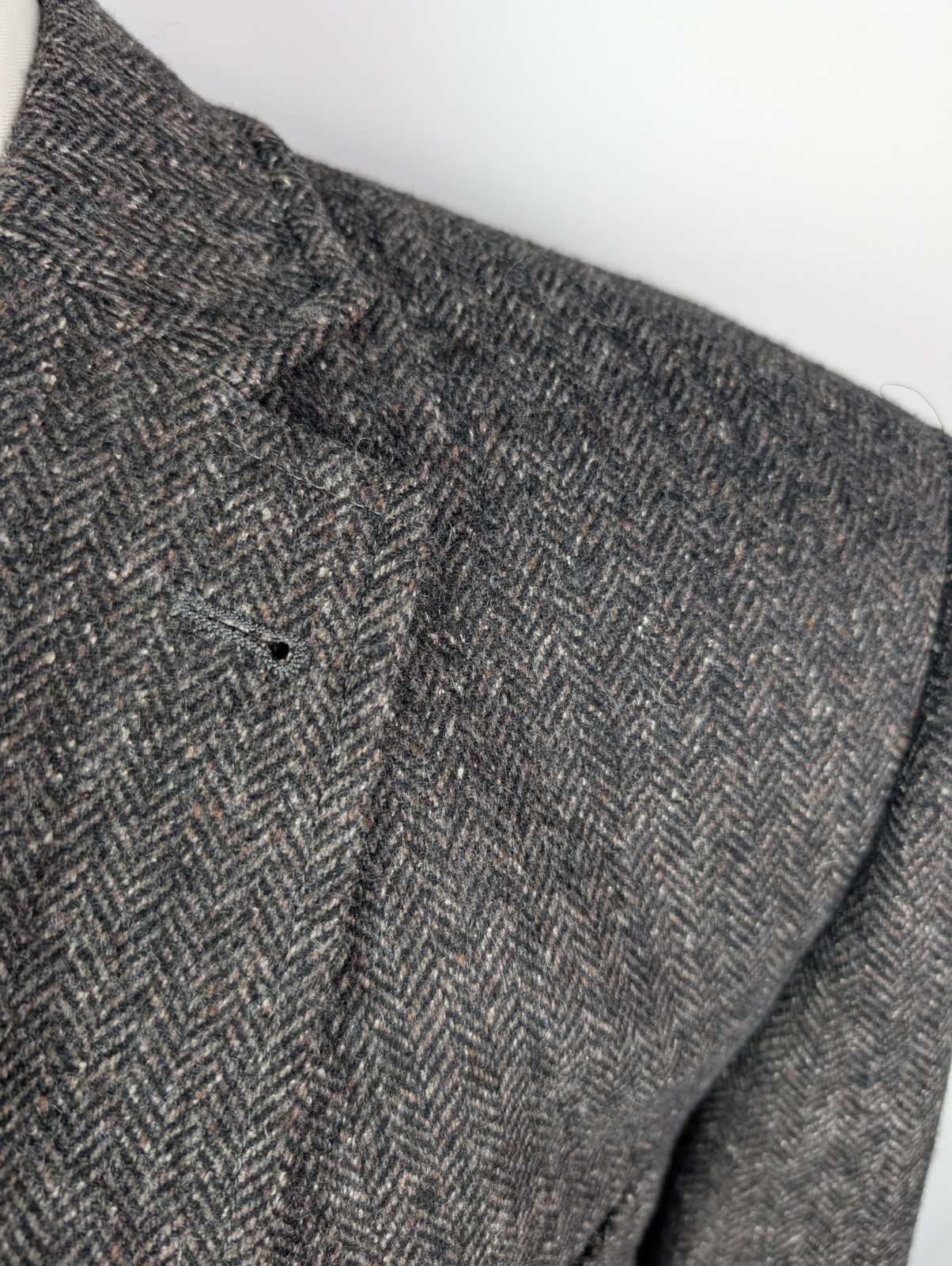 KROON Brown Herringbone Tweed Patch Pocket Sport Coat Jacket Sz 44L Dual Vent