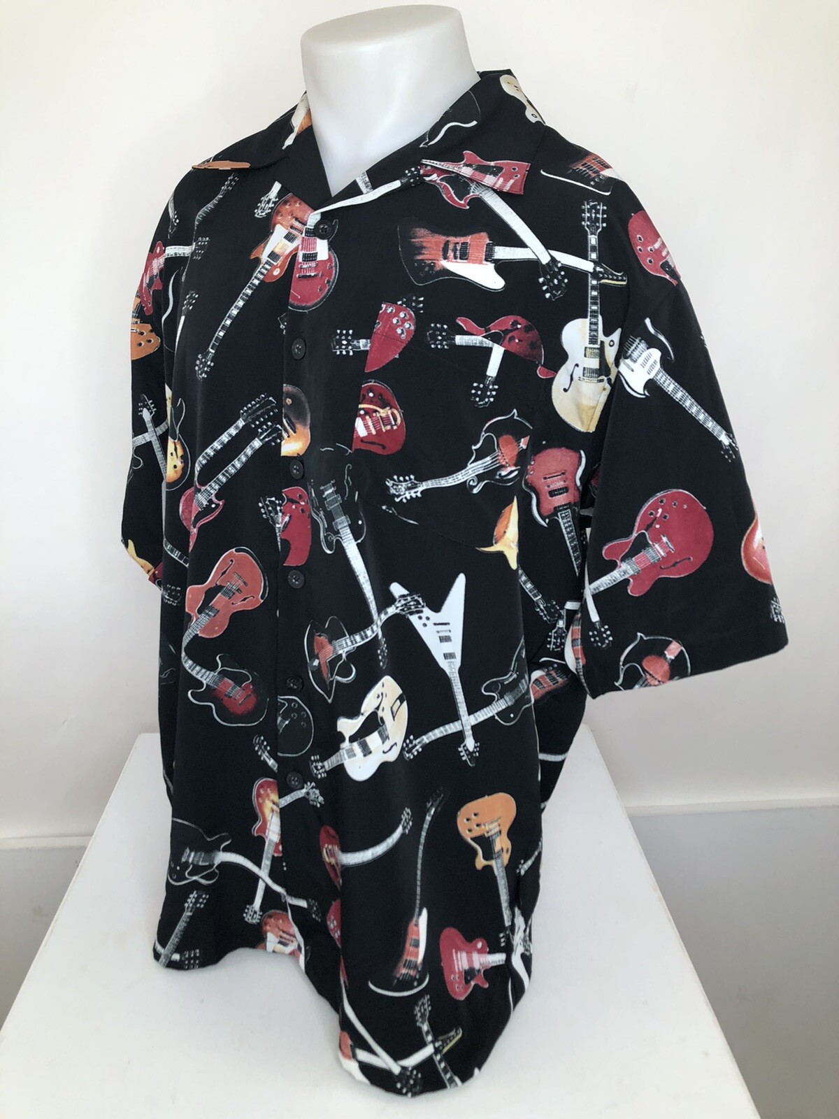 Awesome GIBSON TOUR WEAR / DRAGONFLY Guitars All Over Aloha XL Shirt – EXCELLENT