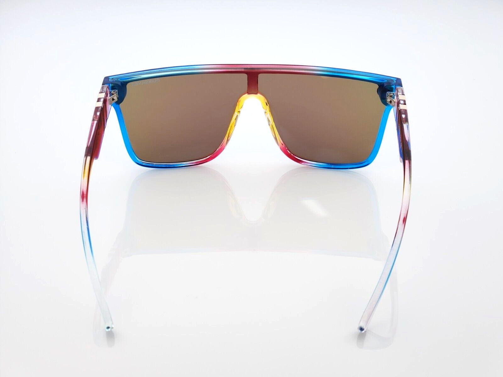 Quiksilver SciFi Shield Sunglasses Multicolor Candy Color Frame Blue Mirror NIB
