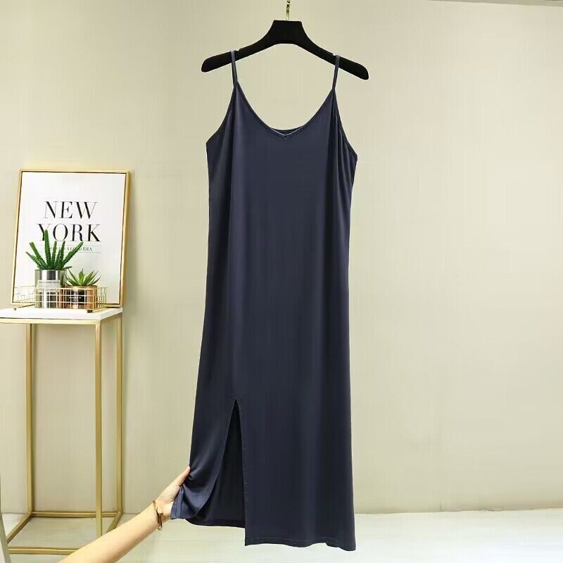 Women Modal Cotton Sleeveless Nightgown Sling Sleep Dress Casual Sleepwear