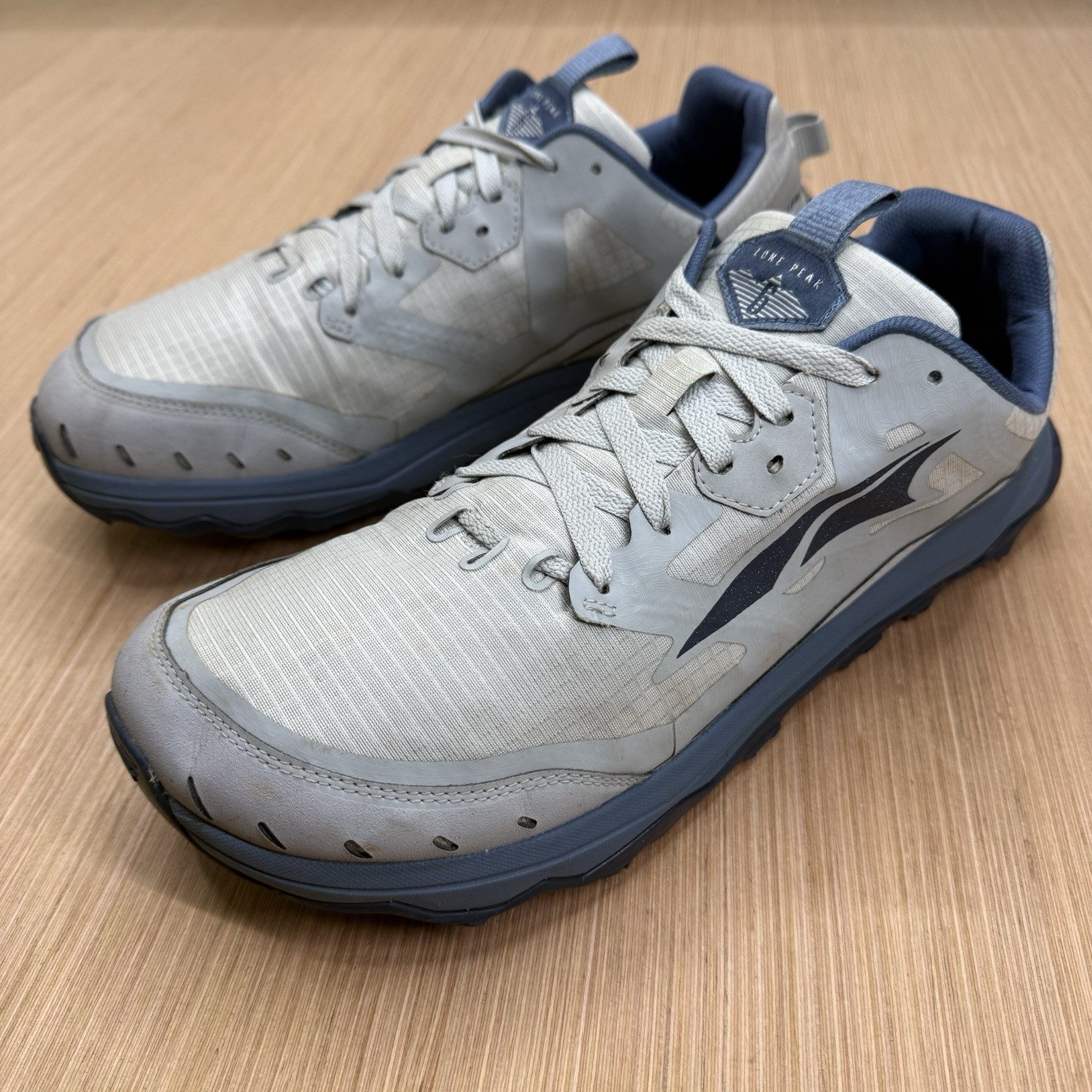 Altra Lone Peak 6 Hiking Trail Running Shoes Mens Size 14 Gray Blue Excellent