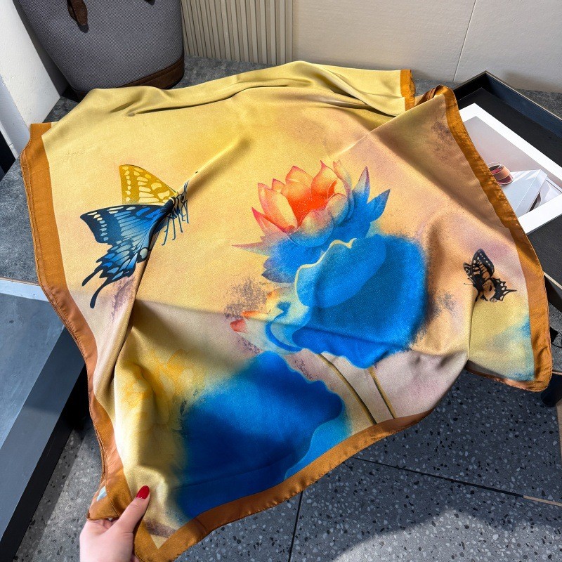 New Authentic Chinese Style Long Scarf Shawl Scarves Wrap Silk Print Wrap Scarf