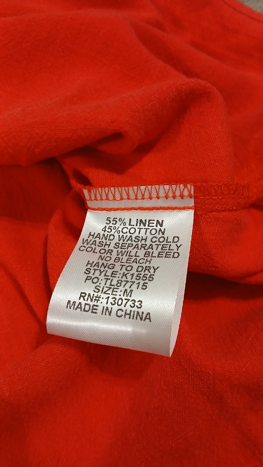 UMGEE Red & Pink V-Neck Dolman Short Sleeve Contrast Trim Blouse Linen Top Med