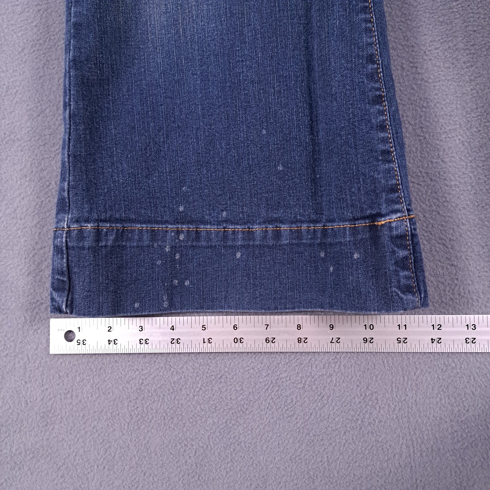 Hint Jeans Womens Juniors 7 Blue Stretch Denim Cropped Flare Leg Grunge