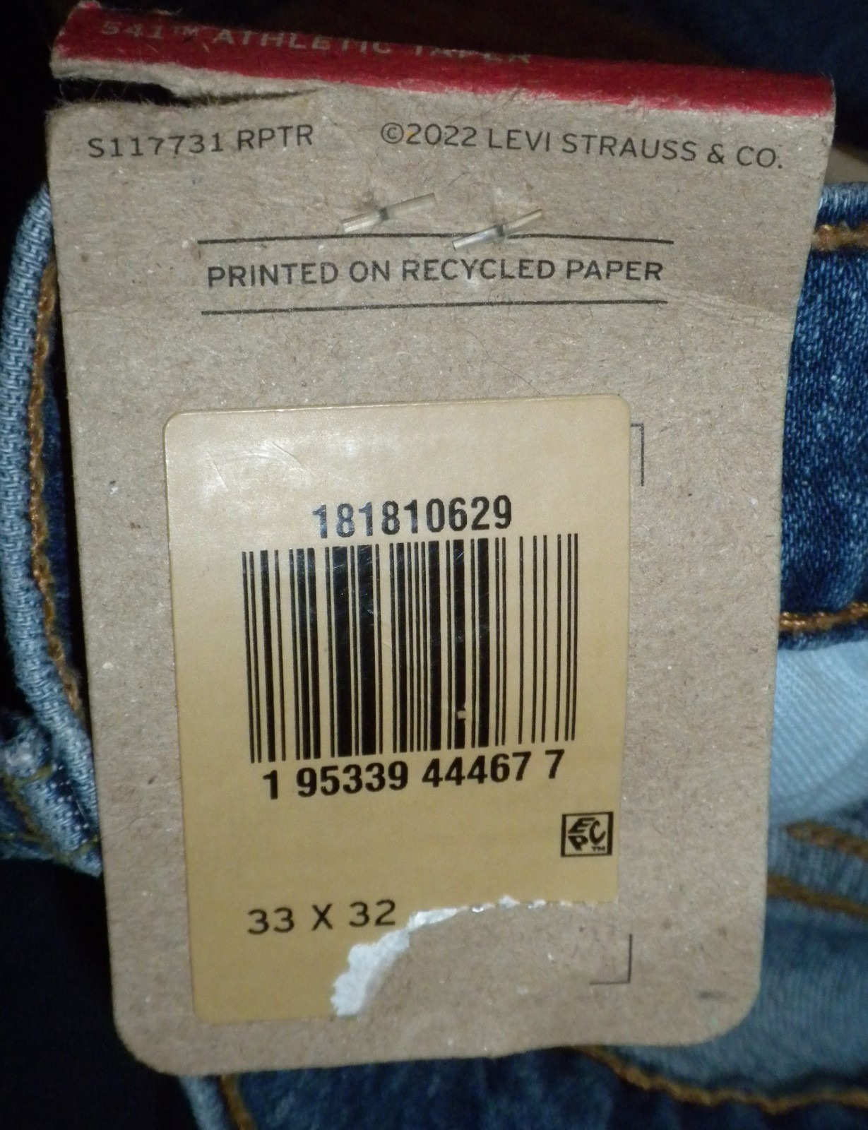 Levi’s 541 Athletic Taper Men’s Blue Stretch Jeans Size 33 x 31