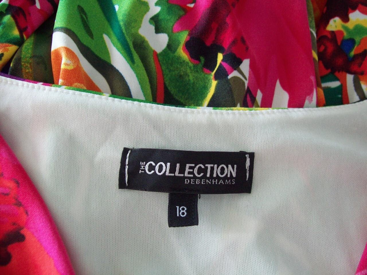 Debenhams Tropical Floral Maxi Dress Size 18 Twist Knot V Neck Slinky Summer