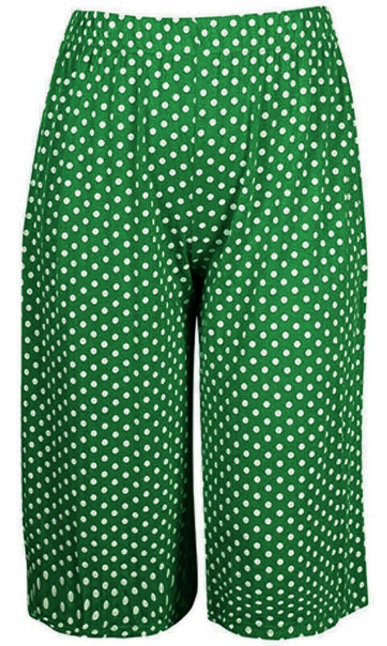 Womens 3/4 Palazzo Trouser Ladies Elasticated Stretch Print Wide Leg Shorts 8-26