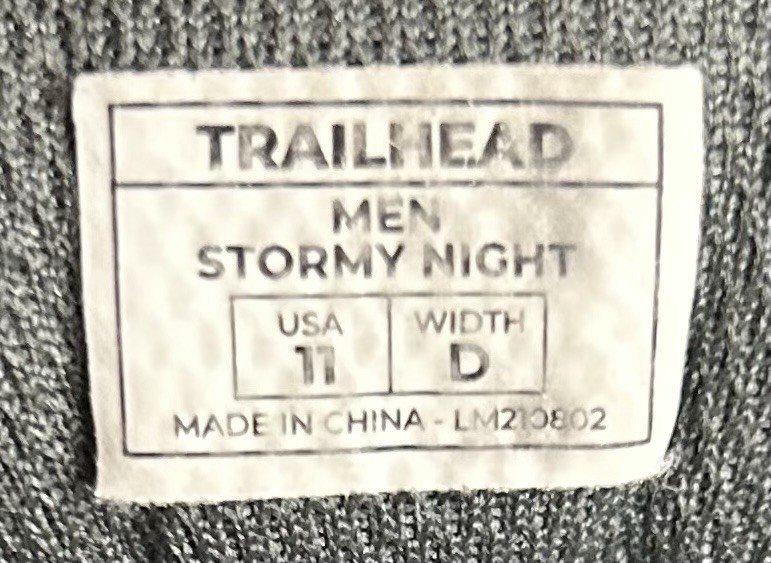 Lems Trailhead Athletic Sneaker Hiking Shoes Stormy Night Grey Men’s Sz 11 D