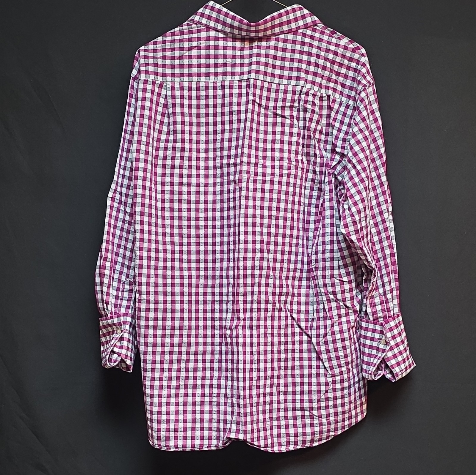 Sean John Tailored Fit 17.5 32/33 LT Cotton Check Dress Shirt Wrinkle Resistant