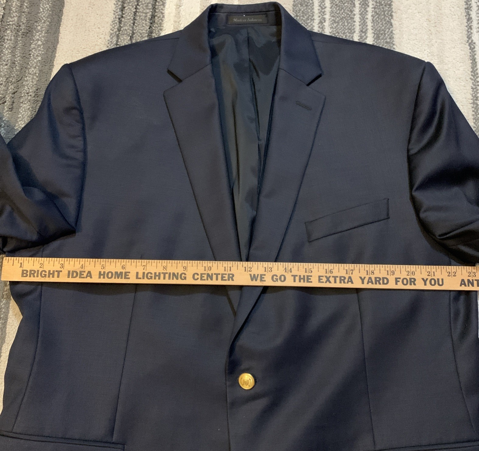 Lauren Ralph Lauren Wool Blazer Jacket Navy Blue Gold Toned Buttons Men’s 46R