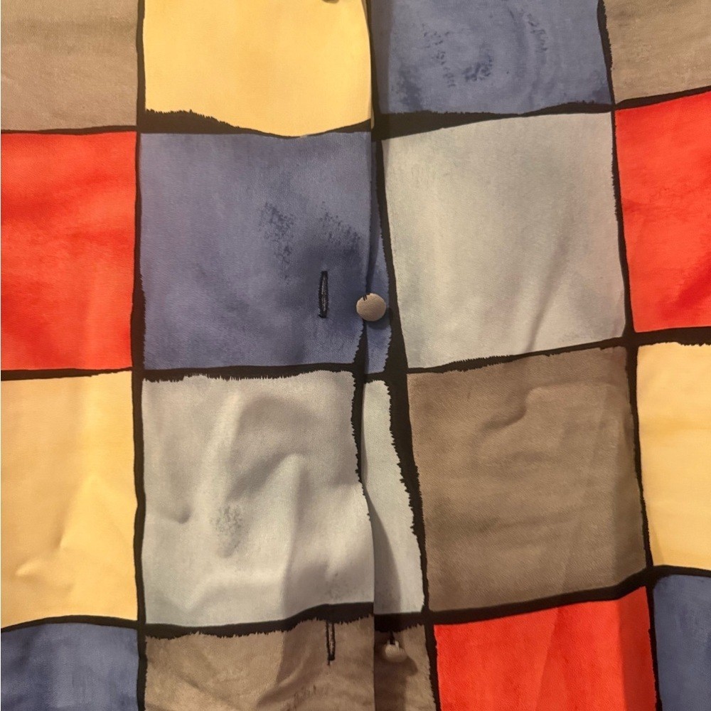 Colorful Patchwork Button Down Shirt