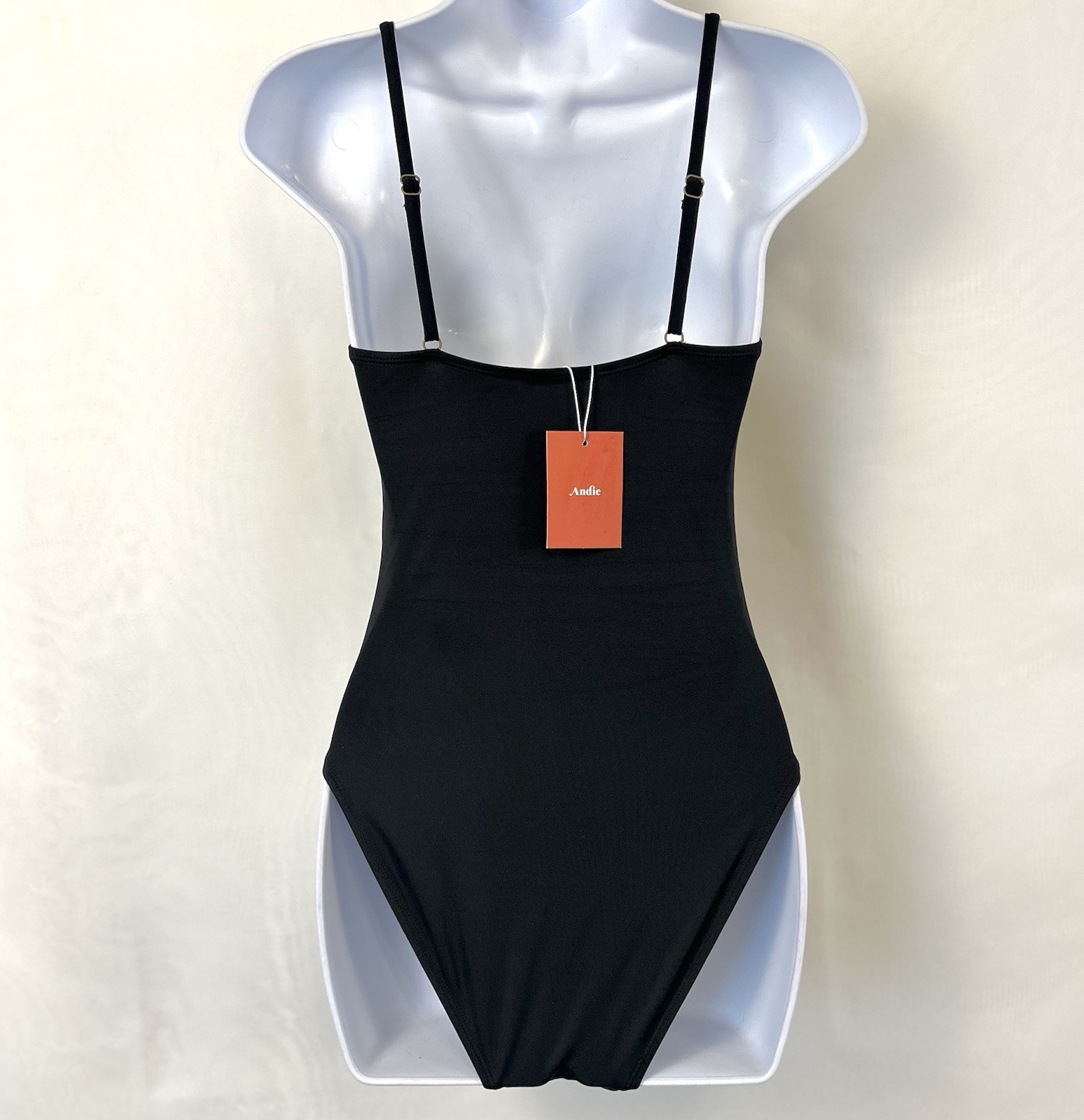 New Women’s Andie Black One Piece Classic Swimsuit / Small