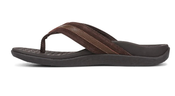 Vionic Men’s Tide II Toe Post Sandal, Chocolate Ganache
