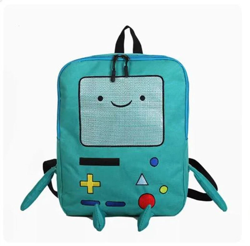 HOT Ladies Backpack Canvas Backpack Anime Adventure Time Beemo BMO Kawaii Bag