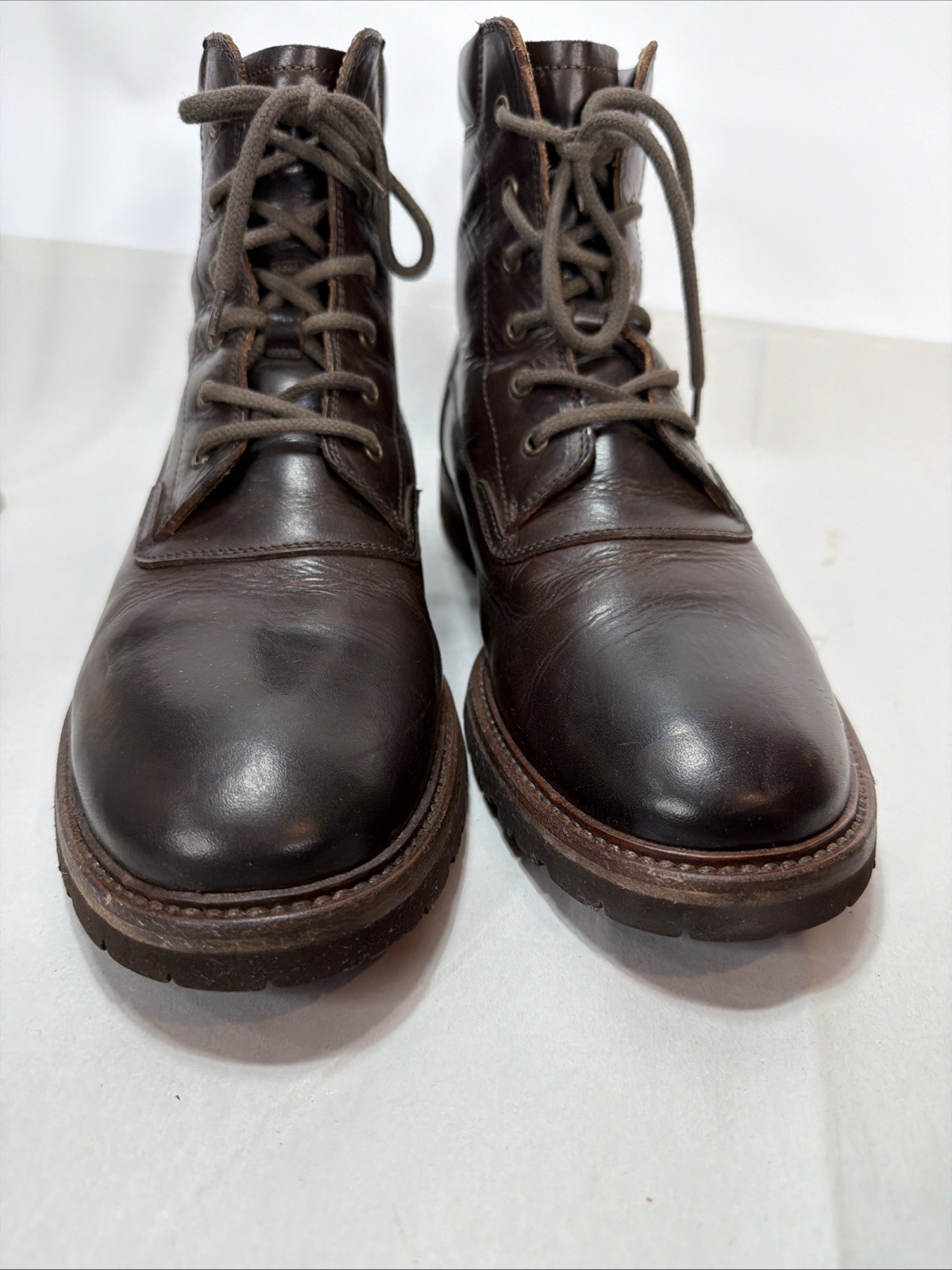 Brunello Cucinelli Leather Combat Boots Size 45 in Brown