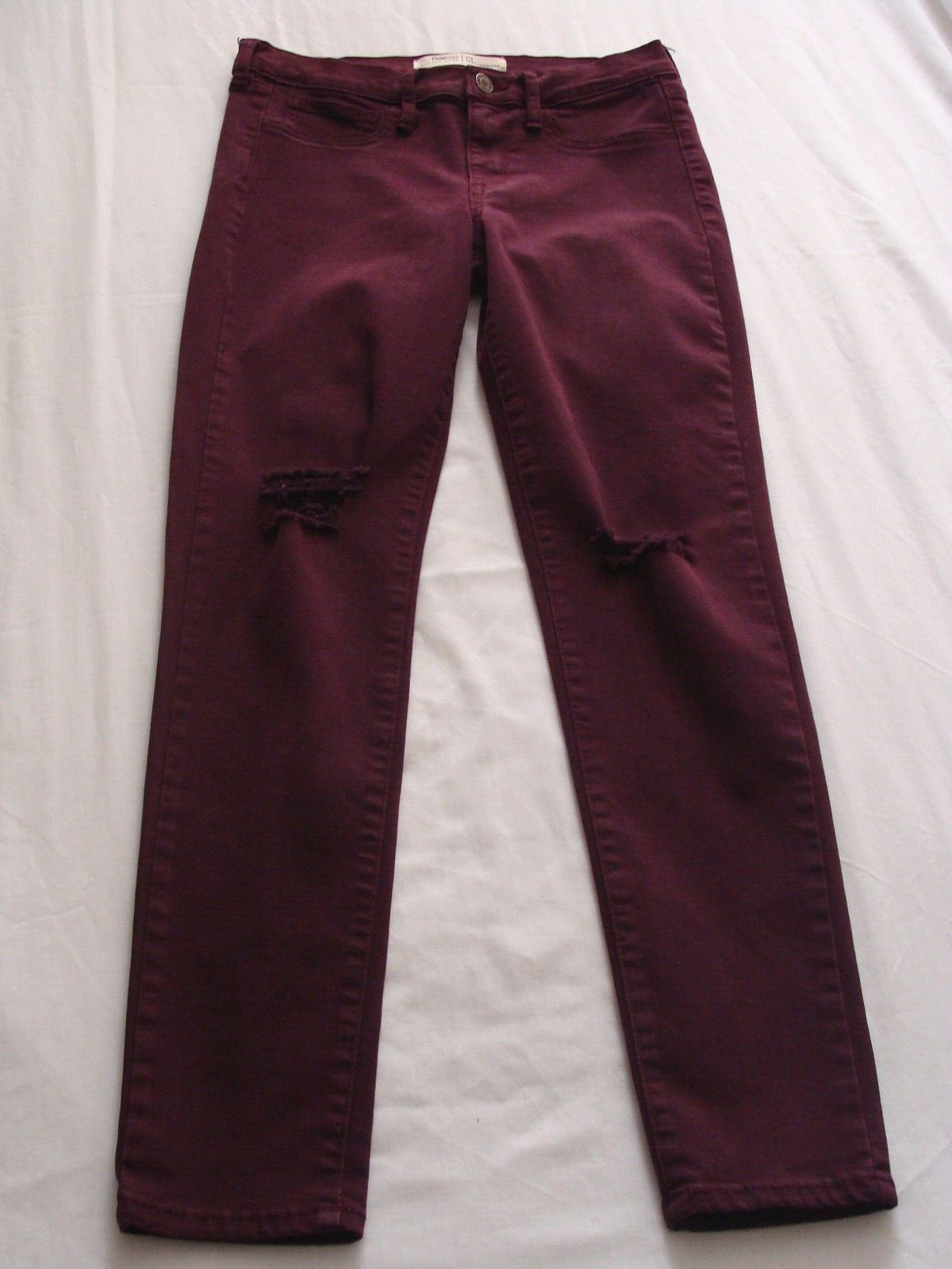 GAP Dark Mauve Purple “Easy LEGGING” DISTRESSED/Destroyed Jeans Sz 27 (26.5 In)