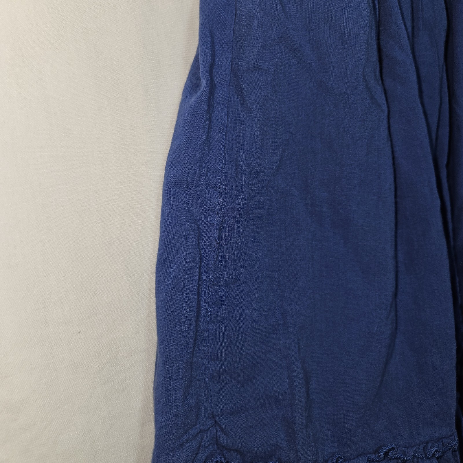 GAP Blue Gauze Cotton Tiered Ruffle Mini Skirt Pleated Pockets Women XL Boho