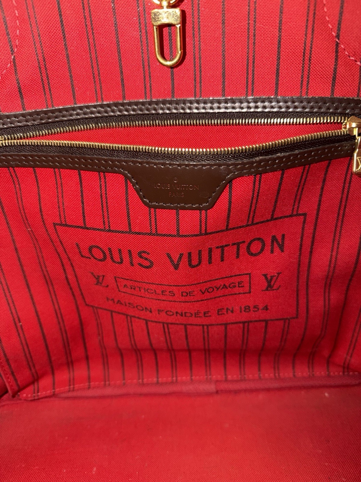 Louis Vuitton Neverfull Open/No Closure Tote MM Brown Canvas/Leather