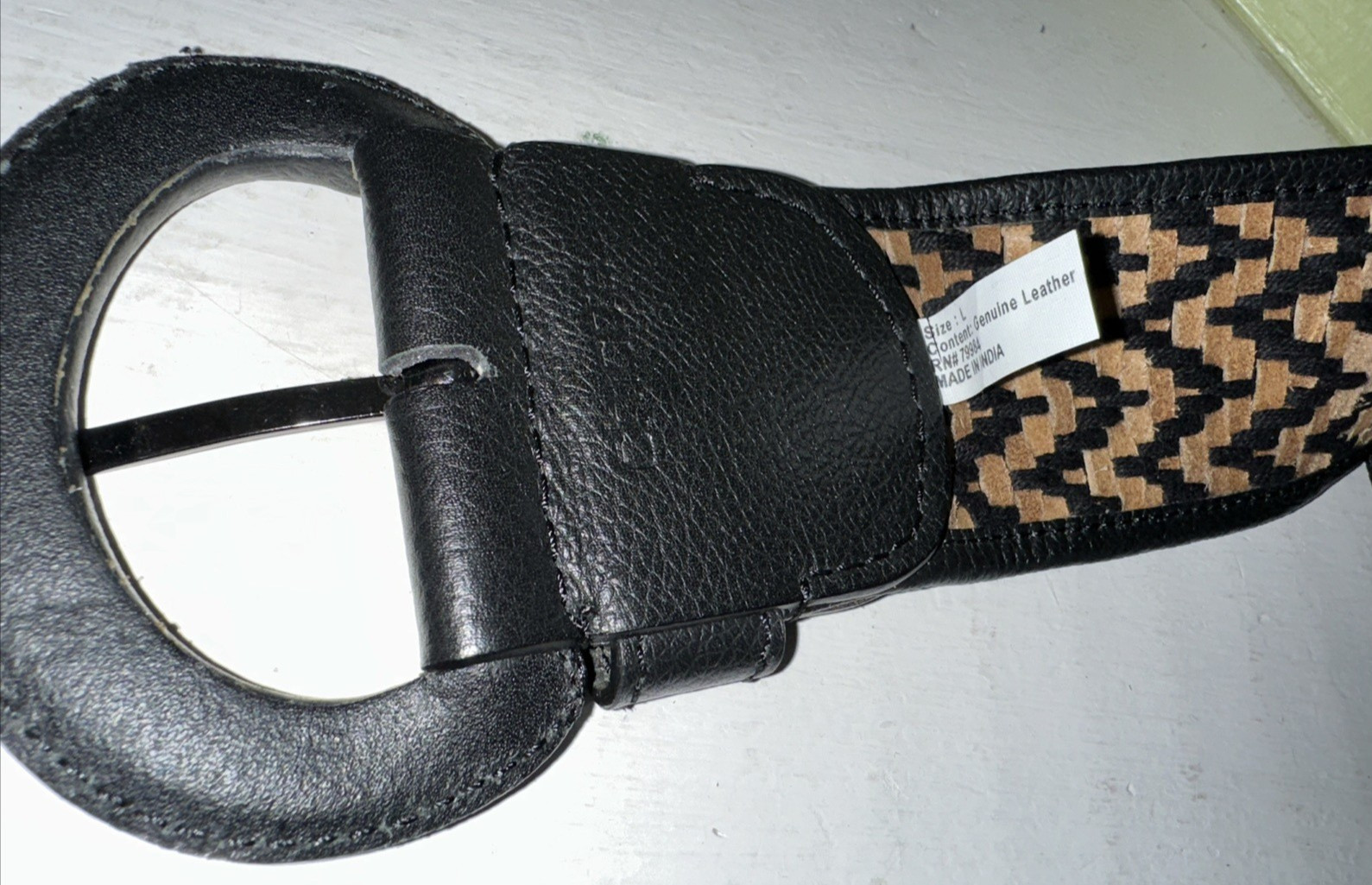 Chico’s Multicolor Woven Leather Size 3 Width 2.25 in Woman Belt