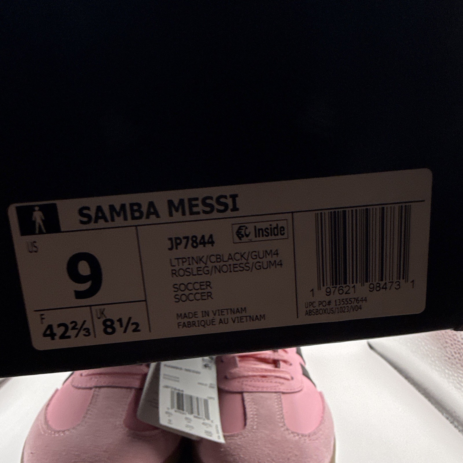 Adidas Samba Messi Inter Miami CF Debossed Home Kit Pink/Black Gum JP7844 NEW