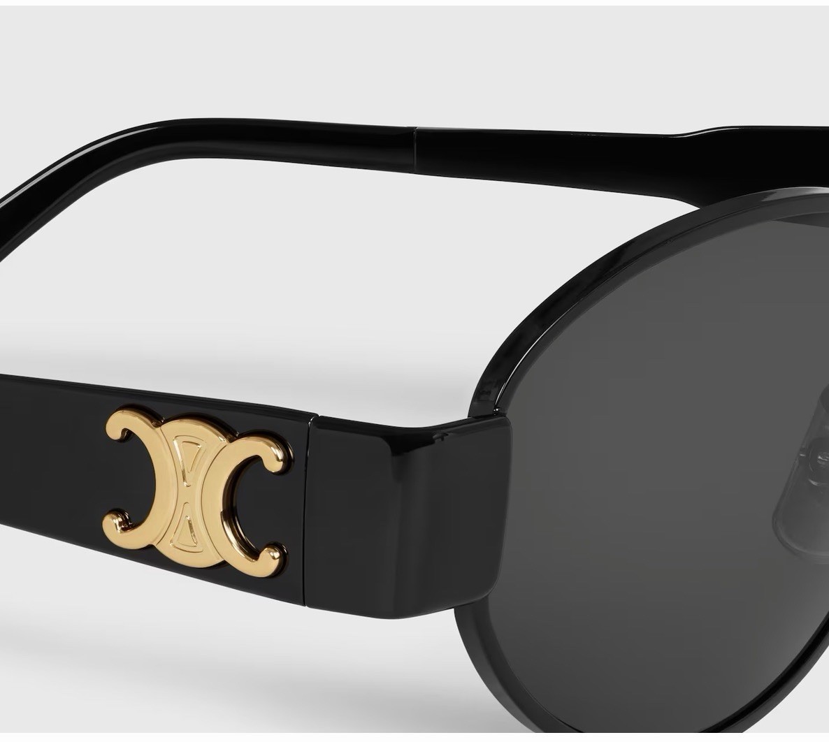 Celine Black And Gold Triomphe Metal 01 Sunglasses Authentic