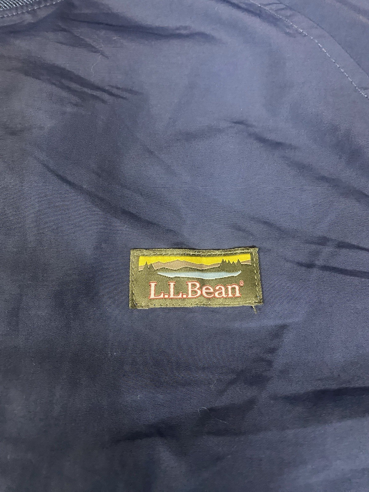 LL Bean XL Regular 3 Season Bomber Jacket Zip Navy Blue Fleece Lined Mens
