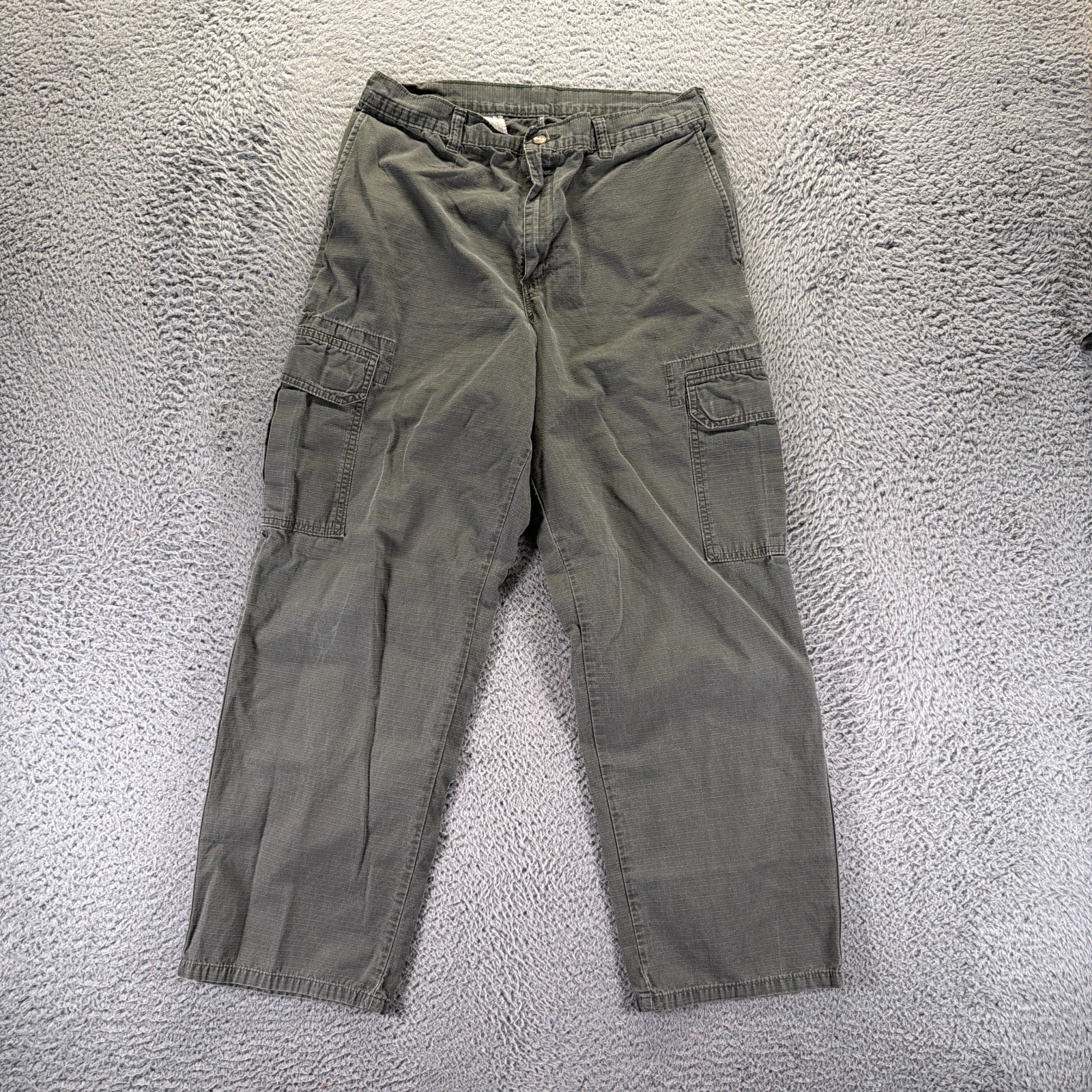 Dickies Pant Mens 32×30 Green Cotton Ripstop Cargo Straight Technician Workwear