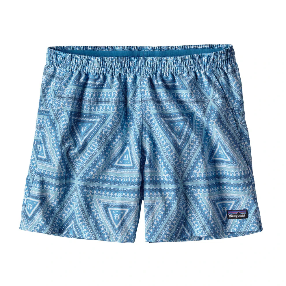 WOMEN’S PATAGONIA BAGGIES SHORTS SIZE S BLUE GEOMETRIC OUTDOOR BEACH VACATION