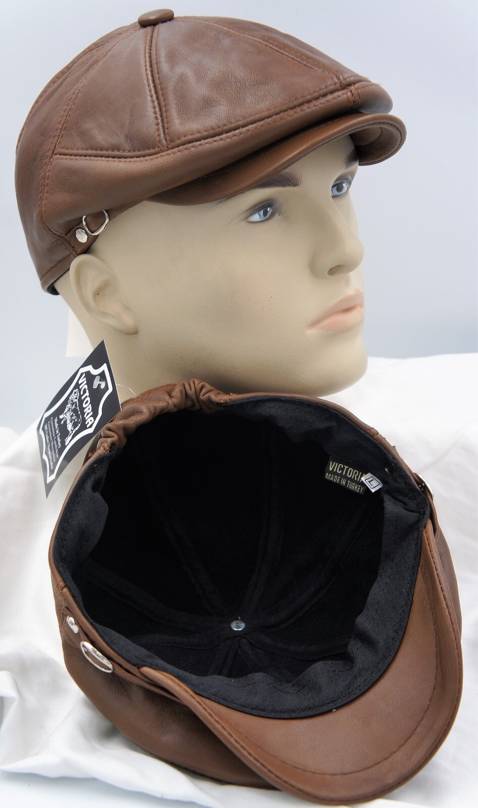 5 Colors REAL LEATHER Men Gatsby Newsboy Ivy Hat Golf Driving Flat Cabbie M-3XL