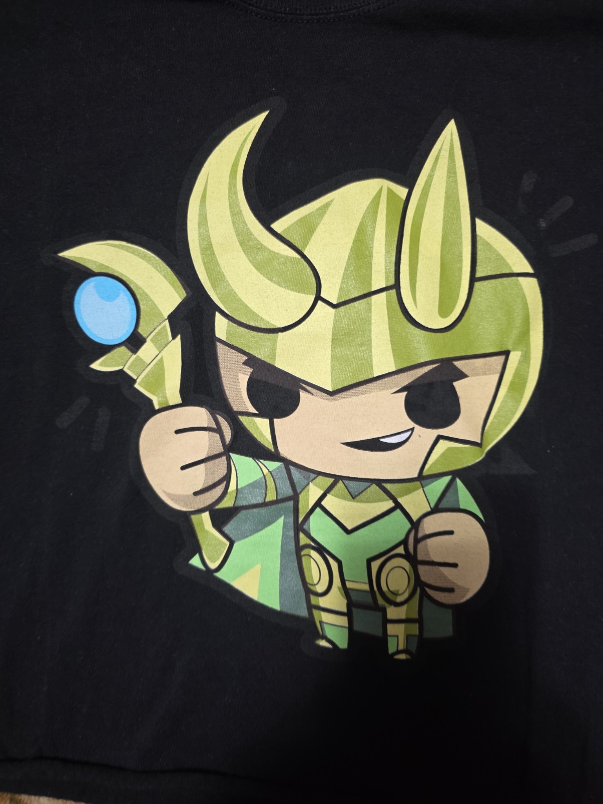 Ladies Sz Small Crop Top Marvel Loki Character