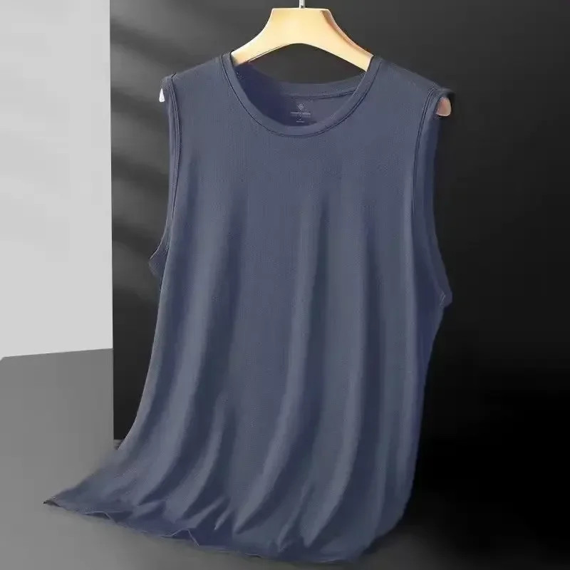 Mens Tank Top Ice Silk Mesh Sleeveless Vest Quick Dry Gym Running Summer S-5XL